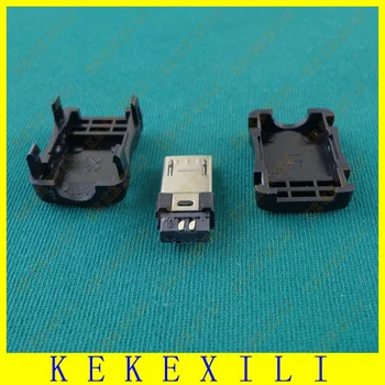 100sets 3 v 1 DIY weldable Micro USB Moški Dolgo vtič, Črne barve, weldable Dolgo Micro USB moški vtič za apple slog jezika 8 mm