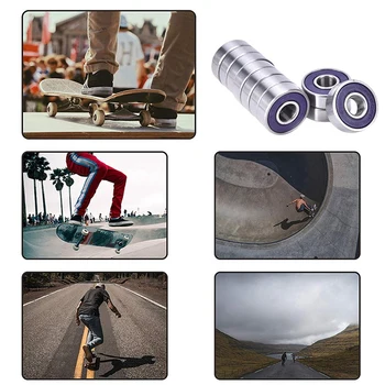 10Pcs/Set Vijolično ABEC 9 Ležaji Visoko Zmogljivost Valjčni Skate Skuter Skateboard Kolesa