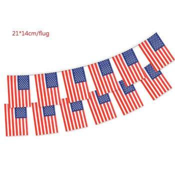 14*21 cm 20/38pcs Zastav Ameriško Zastavo Bunting Banner Majhne NAM je Dan Neodvisnosti, Zastave Vrv Nastavite Transparenti