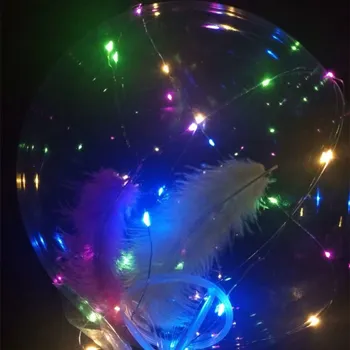 20/24 palca Svetlobna Led Balon Pregleden Okrogel Mehurček Dekoracijo LED Baloni Božično Darilo Rojstni dan, Poroko Dekor