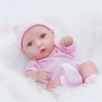 25 CM Srčkan Novorojenčka Mini Bebe Prerojeni Baby Doll Polni Silikona Vinil Veren 10