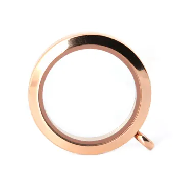 30 mm krog vijak rose zlata navaden iz nerjavečega jekla Pomnilnika, ki živijo stekla locket obesek , steklo locket plavajočo vrstico s sistemskimi ukazi za Ženske