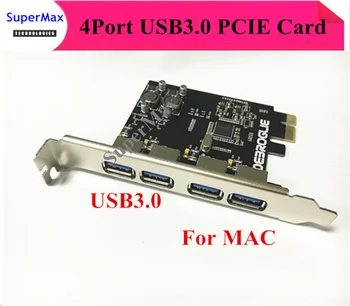 4 USB3.0 do PCIe Kartico PCI-e 4 vrata USB3.0 extender kartice PCI Express, da USB3.0 vmesniško kartico za MAC PRO 3.1-5.1/os x 10.8-10.12
