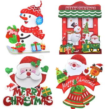 4pcs/set Božični Okraski Velike Santa Claus Snežaka Hiša Stereo Karton Božič Rekvizitov, Božični Okraski Za Dom