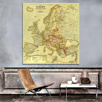 60x60cm Evropa Zemljevid v 1920 mirovno Konferenco v Parizu Vinil Spray Slikarsko Platno Za Dnevna Soba Dekoracijo Sten
