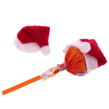 6Pcs/veliko Lollipop Božični Klobuk Mala Mini Sladkarije Santa Claus Skp DIY Dekoracijo Stranka Pribor t Lollipop Klobuk Poročno Darilo