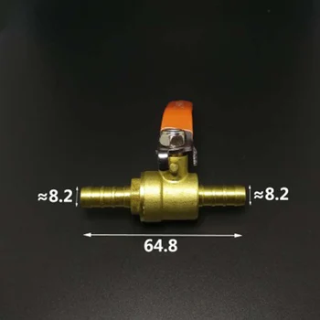 8 mm Cev Barb Dve Poti Medenina Shut Off krogelne pipe Za Gorivo, Plin, Voda, Olje, Zrak