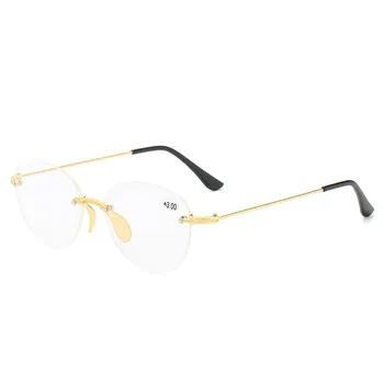 Ahora Brez Okvirjev Bifocal Obravnavi Očala Ultralahkih Krog Poslovnih Presbyopic Očala Povečanje Očala Z Dioptrije +1.0...+4.0