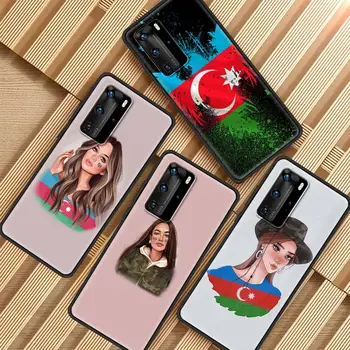 Azerbajdžan Buta Zastavo Dekle Črne TPU Ohišje Za Huawei P30 P40 Lite E P20 Pro P10 P Smart Z 2019 Tampa Silikonski Telefon Capas Sac