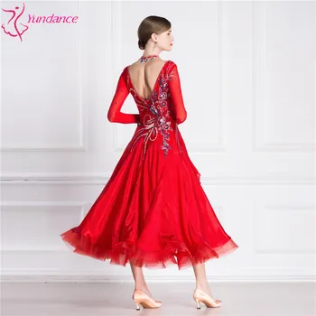B-18310 Ročno Nosorogovo Rdeča Dvorana plesnem Tekmovanju Obleke Standard Dvorana Sodobno Plesno obleko Za Prodajo