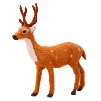 Behogar 6 Inch Božič Stoji Jelenov Elk Jelena Figur Igrača Živali Model Namizje Okraski za Božič Doma Cafe Dekor