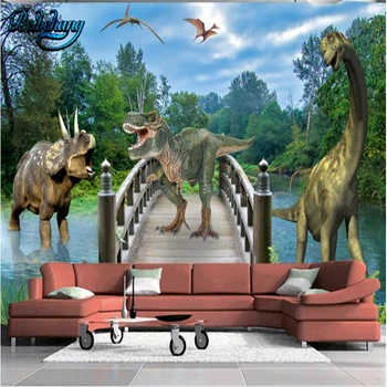 Beibehang 3D Jurassic Dinozavri Stari Živali TV Ozadje po Meri Ozadja Zidana Dekorativne Slike