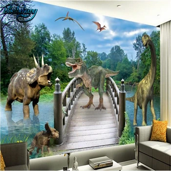 Beibehang 3D Jurassic Dinozavri Stari Živali TV Ozadje po Meri Ozadja Zidana Dekorativne Slike