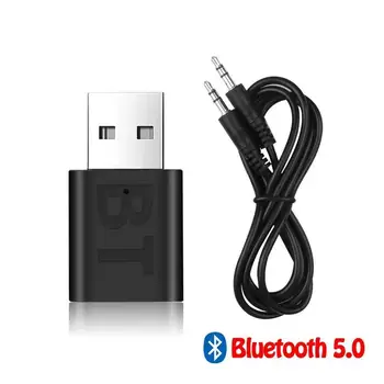 Bluetooth 5.0 Sprejemnik Brezžični USB Adapter Glasbeni Zvočniki 3.5 mm AUX Avtomobilski Stereo Zvočna kartica Za TV izhod za Slušalke