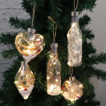 Božični Okraski, LED Luči Plastične Kroglice Žareče Obesek Okraski za Dom Xmas Tree