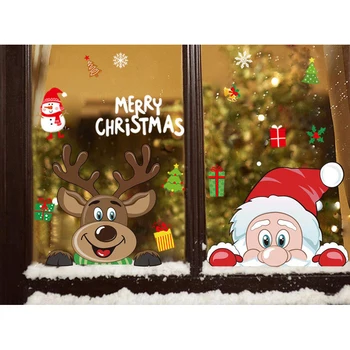 Chritmas Nalepke Pvc Snežinke Vzorec Božični Okraski, Okraski Za Dom Novo Leto, Santa Claus Party Supplies Stene Decals