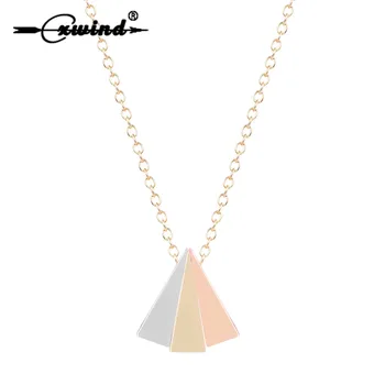 Cxwind Mix Barve Trikotnik Ogrlice Geometrijske Ogrlico, Obesek, Nakit Povezavo Verige Ogrlice za Ženske Collier ovratnik