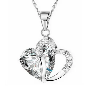 Debelo različnih Brezplačna dostava moda srebrne barve nakit elegantno čare retro izvrstno srce ogrlico, obesek za ženske#42