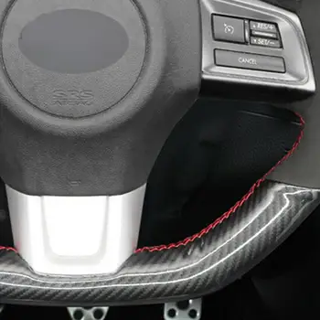 DIY Ročno sešijejo Črni Usnjeni Ogljikovih Vlaken Avto Volan Kritje Za Subaru WRX (STI) Levorg