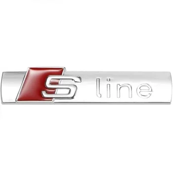 Emblema Adhesivo S Linija Par Puerta Združljiv Con Audi Plateado Brillante