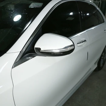 For Mercedes Benz C Class W205 GLC X253-2019 Soft Car Carbon Fiber Side Rearview Mirror Strip Stickers Trim