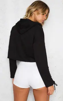 Hotwon Jesenska Moda za Ženske Hoodie Skakalec Povoj Hooded Kratka Majica Priložnostne Rastlinske Nadlak Puloverju Vrhovi
