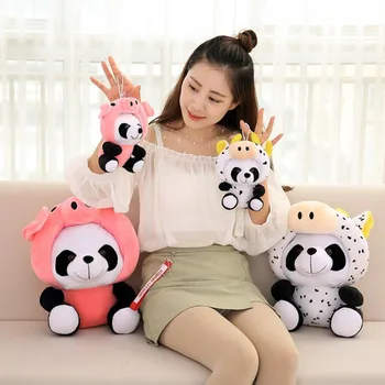 Kitajska Slog Kawaii Kitajski Zodiak Panda Plišastih Igrač Mehko Polnjene Živali Miško Goveda Pes Zajec Plišastih Srčkan Lutka Darilo Za Otroke