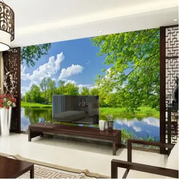Kitajski Slog 3D Narave Pokrajino Ozadje Za Staro Sobo Doma Dekor Kavč, TV Ozadju Stene po Meri 3D Fotografije za Ozadje Freske