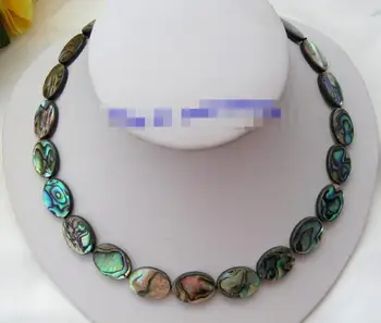 Lepe, velike 18 mm baročno zeleno lupino biserna ogrlica