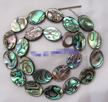 Lepe, velike 18 mm baročno zeleno lupino biserna ogrlica