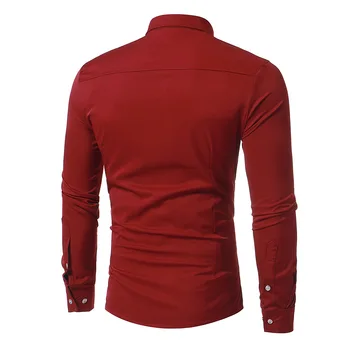 Mens Business Casual Dress Majice Camisa Socialne Masculina 2021 Moda Belo Slim Fit Long Sleeve Majica Moški Poročni Jopičem Majica