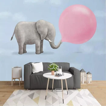 Milofi po meri 3D ozadje zidana Nordijska ročno poslikano piha bubble slon sanje otroška soba dekoracijo ozadje