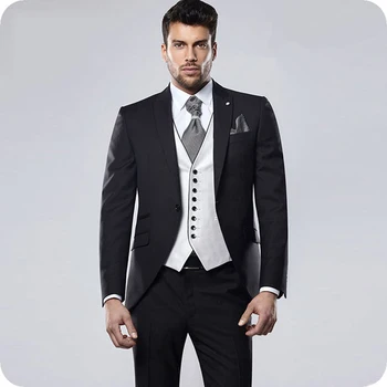 Moške Obleke Za Poroko Formalna Poslovna Obleka Ženina Tuxedos Slim Fit Terno Masculino Kostum Homme Groomsmen bo Ustrezala Treh Kosov