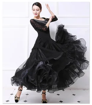 Nacionalni Standard, Ples Obleke Odraslih Napredno Black Ples Krilo Nizko Ceno Predelave Dvorana Konkurence Ples Obleka Ženske