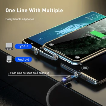Nove Magnetne Podatkov Line 540 Stopinj Slepi Sesalna Krog Magnetni Polnjenje Linija Micro Tip-C Podatkovni Kabel Za Xiaomi Huawei Samsung