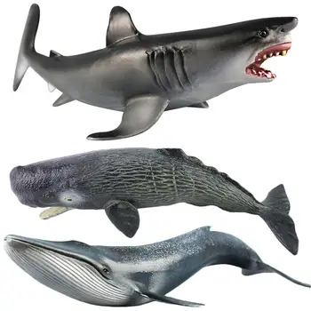Ocean Sealife Živali Veliko Emulational Modrega Kita Sperme Kit Morski Pes Živalski Model Za Otroke Učenje Igrače Otrok Darilo