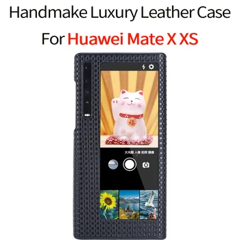 Original Luksuzni Pravega Usnja Primeru za Huawei Mate XS X 5 G Pokrov Handmake Usnje Primerih za Huawei Mate Xs Primeru