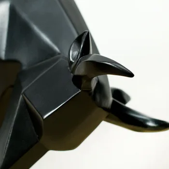 Povzetek Črna krava Kiparstvo Geometrijske Smolo ox Kip Wildlife Dekor Darilo Obrti Ornament Pribor Oprema escultura