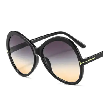 Prevelik Ovalne Sončna Očala Ženske Klasičnih Gradient Leče, Sončna Očala Ženski Retro Velik Okvir Odtenki Moških Edinstveno Kovinski Eyewears
