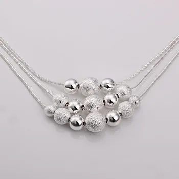 Prodaja! Tri-line ogrlica N020 Brezplačna dostava cene, ki jih Uporabnik lahko izbere Srebrne barve ogrlico. Modni nakit ogrlica