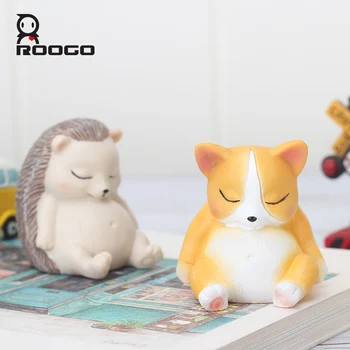 Roogo Spalna Mačka Doma Dekoracijo Dodatki Smole Ustvarjalne Miniaturne Figurice Zaspan Živali, Otroška Soba Okraski Otroci Darilo