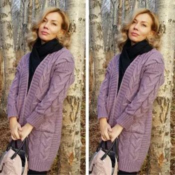 Skakalec Neposredna Prodajna Časovno omejeno Akril Mikrovlaken Jopico Feminino Oblačil Žensk Jopico Dolg Pulover 2020 Zimske Ženske