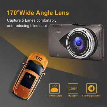 Ultra-tanek ADAS Dash Cam 1296P HD Night Vision Avto DVR Kamera Dashcam Auto Fotoaparat, Video Snemalnik 170 Stopnja širokokotni Registrar
