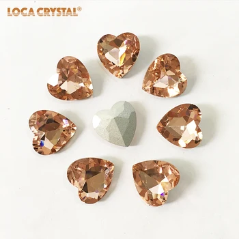 V obliki srca 18 mm Sew na okrasnih z Zlatimi kremplji DIY opremo Diamond kovinsko bazo sponke za Šivanje Kamen dekoracijo 8pcs/paket