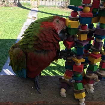 Velika Ptica Papiga Žvečilni Igrača Pisanih Lesenih Blokov Ptica Solzenje Igrače Predlagal za Makai Cokatoos