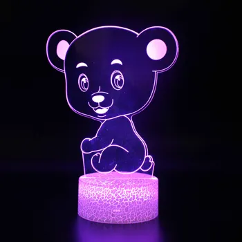 WPD Noč LED Luči Novost 3D lučka Luštna Igrača Darilo 7 Barvna Risanka Vzdušje Lučka Za Otroke, Otroci Soba