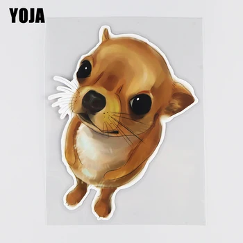 YOJA 11.8×15.5 CM Zabavno Chihuahua Ustvarjalne Okna Okraski Nalepko Risanka Telo Avto Nalepke 19B-0095