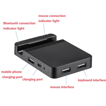 Za PUBG Mobilne Igre Tipkovnico, Miško Prilagodilnik Pretvornika Dock Postajo za Android Sistem Bluetooth Hitro-s ciljem Fotografiranja
